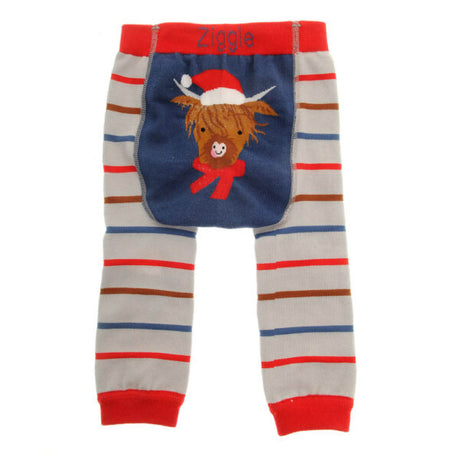 Ziggle Baby Highland Cow Christmas Leggings & Socks Set - 0-6 Months