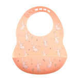 Ziggle Baby Pink Bunnies Catch It Silicone Bib