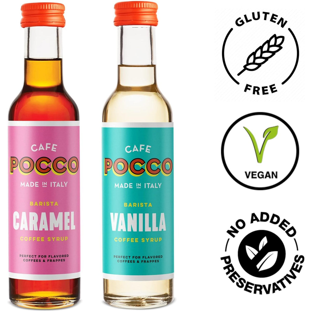 Cafe Pocco Twin Pack Barista Coffee Syrup Gift Set
