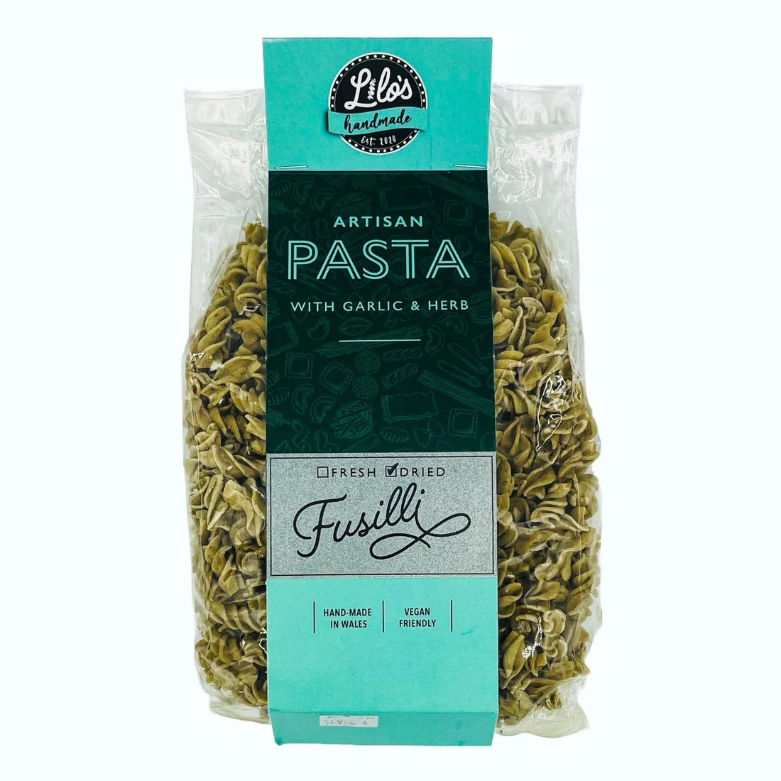 Lilo's 500g Handmade Garlic & Herb Pasta (Pasta Shape Can Vary)