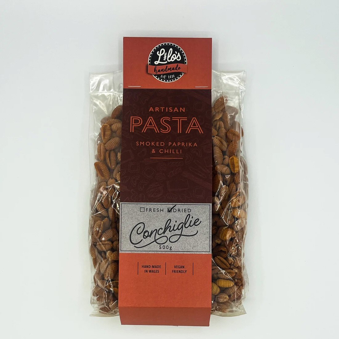 Lilo's 500g Handmade Chilli & Smoked Paprika Pasta (Pasta Shape Can Vary)