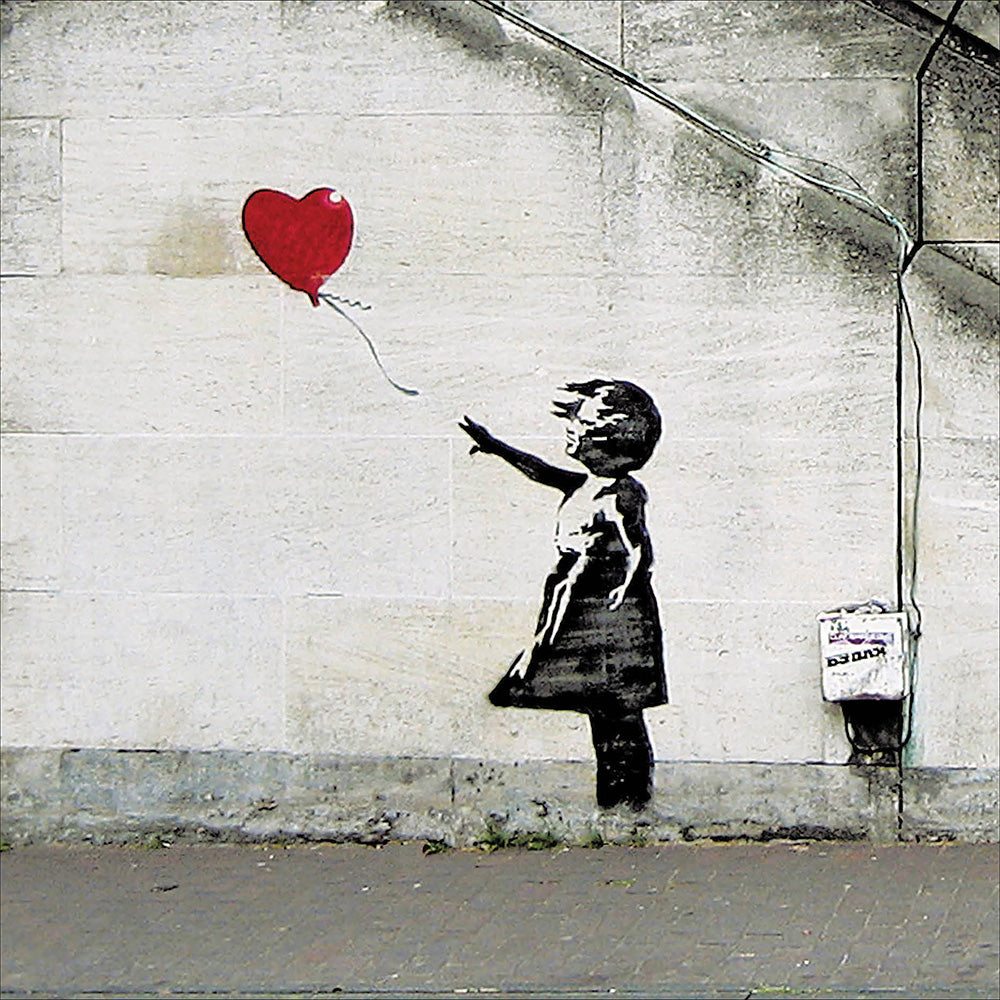 Woodmansterne Banksy Girl with Heart Balloon Blank Card – Old