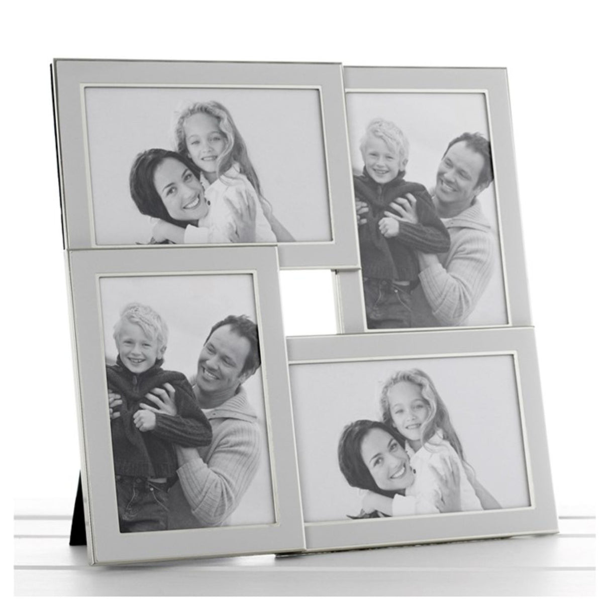 Joe Davies 28cm Plain White Silver 4 Picture Photo Frame