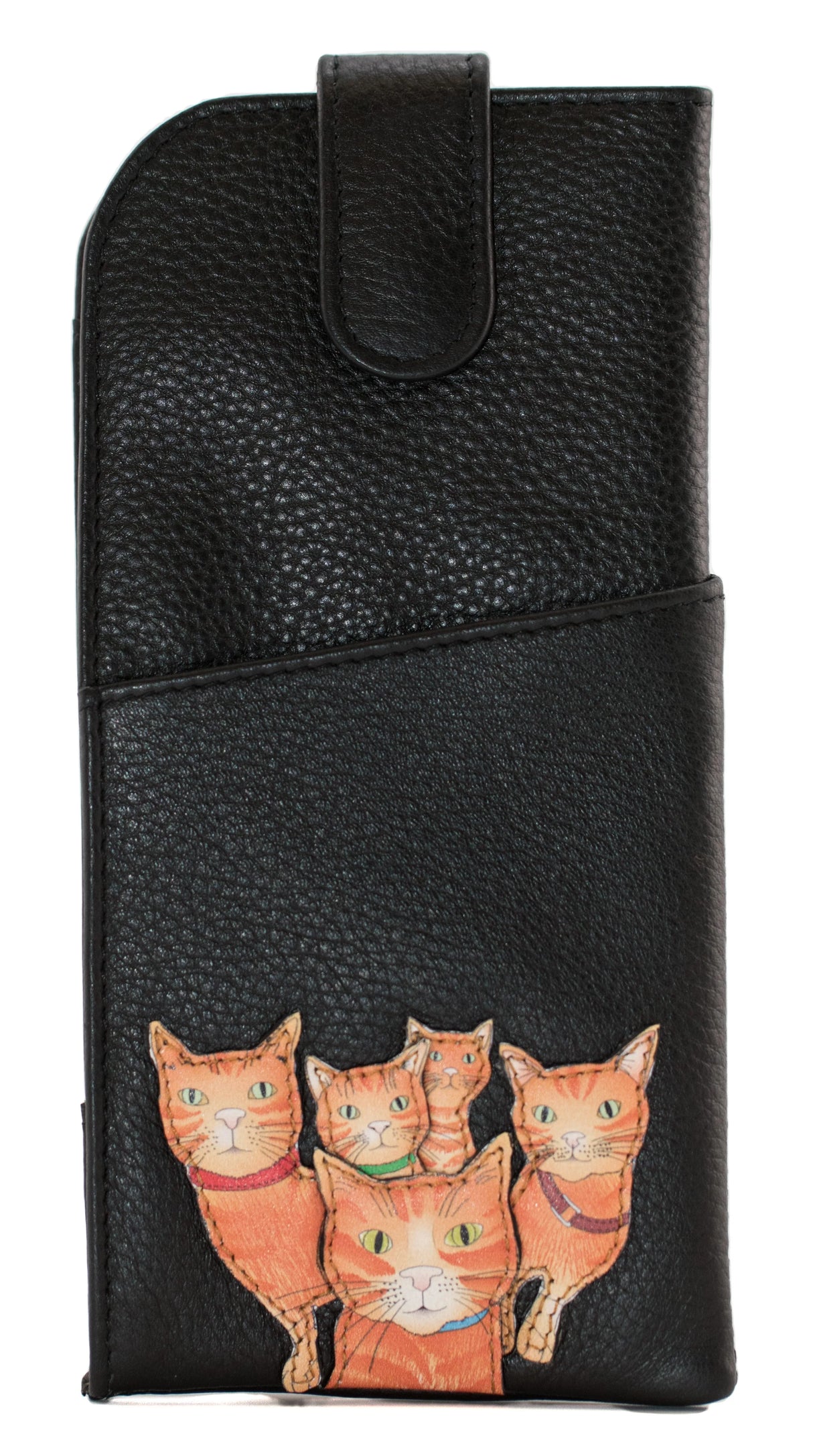 Mala Leather 16cm Black Kitty Crew Glasses Case - 5209 36