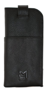 Mala Leather 16cm Black Kitty Crew Glasses Case - 5209 36