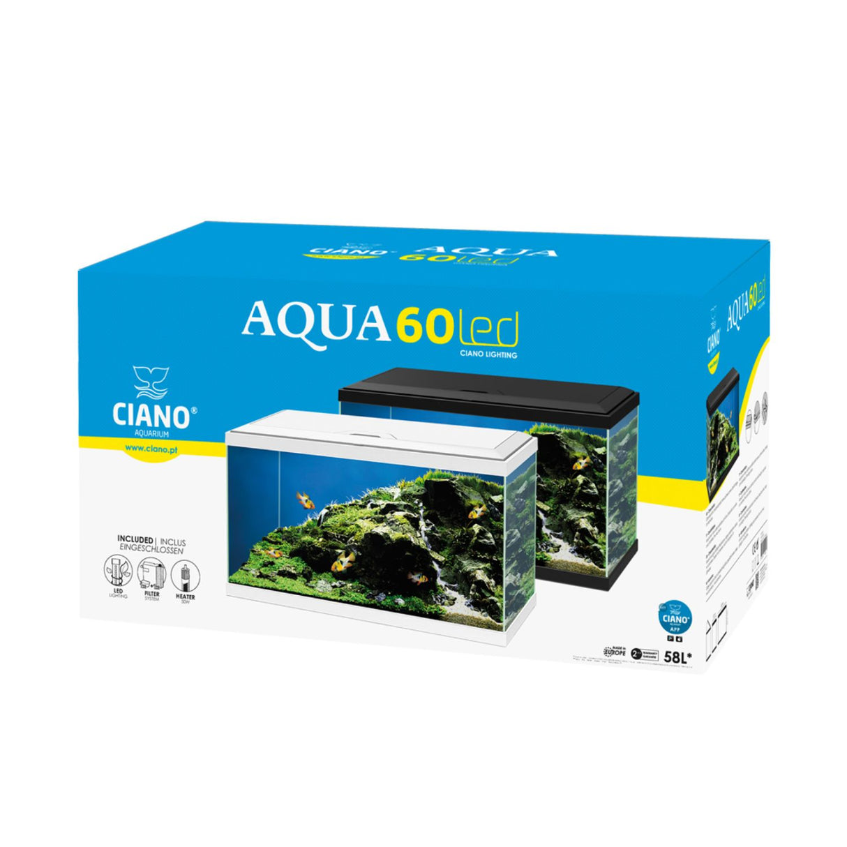 Ciano White Aqua 60 LED Aquarium
