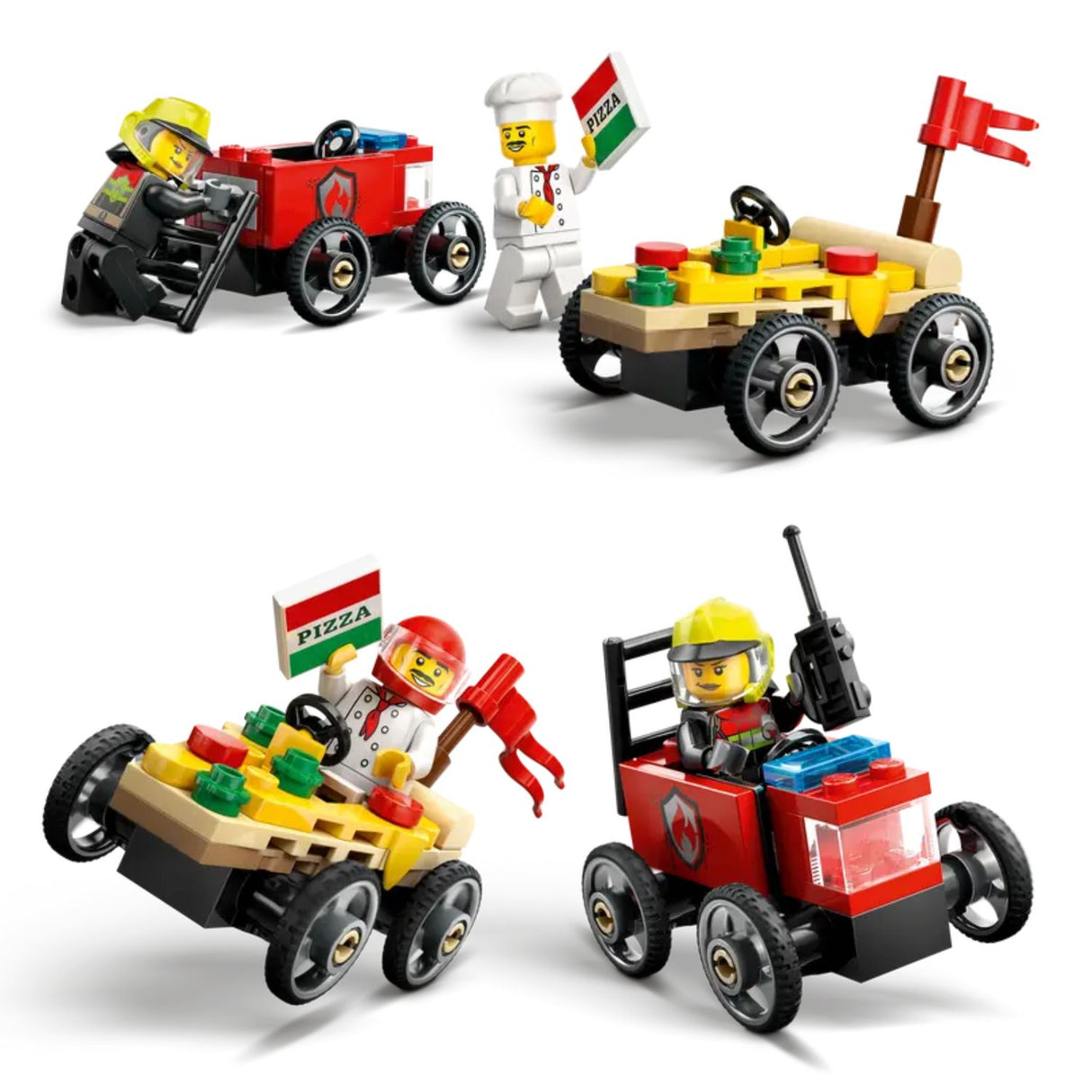 LEGO City Pizza vs. Fire Truck Race Car Pack