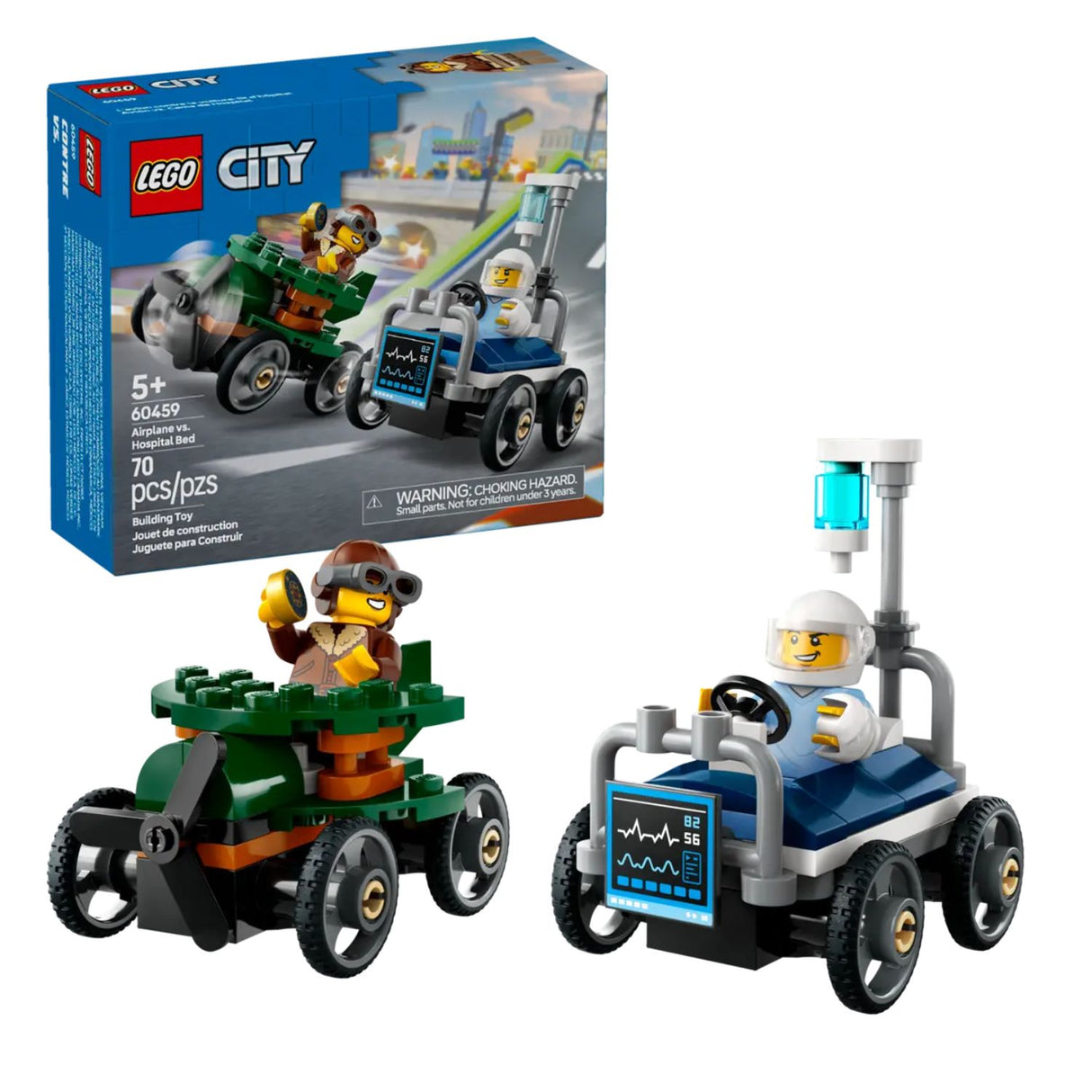 LEGO City Airplane vs. Hospital Bed Race Car Pack