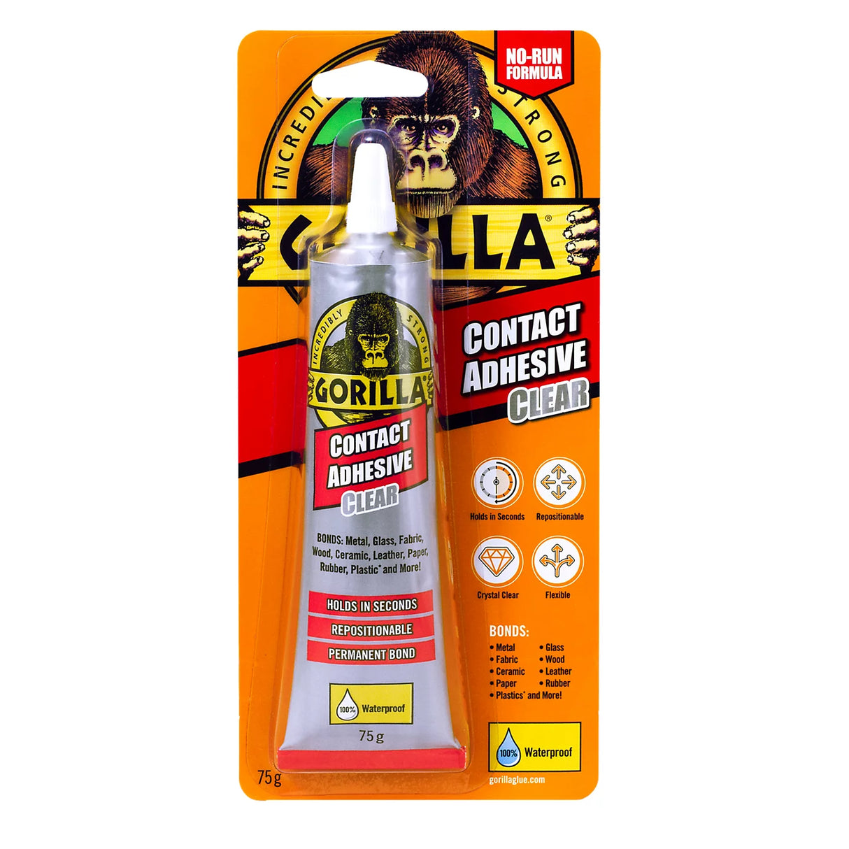 Gorilla Glue 75G Contact Adhesive Crystal Clear Permanent Bond