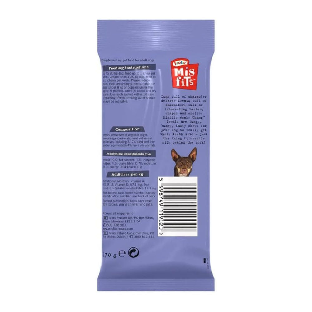 Misfits 170g Wonky Chomp Dog Liver Dog Treats
