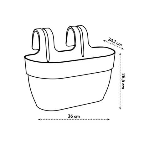 Elho 36cm Antracite Medium Vibia Campana Easy Hanger Planter