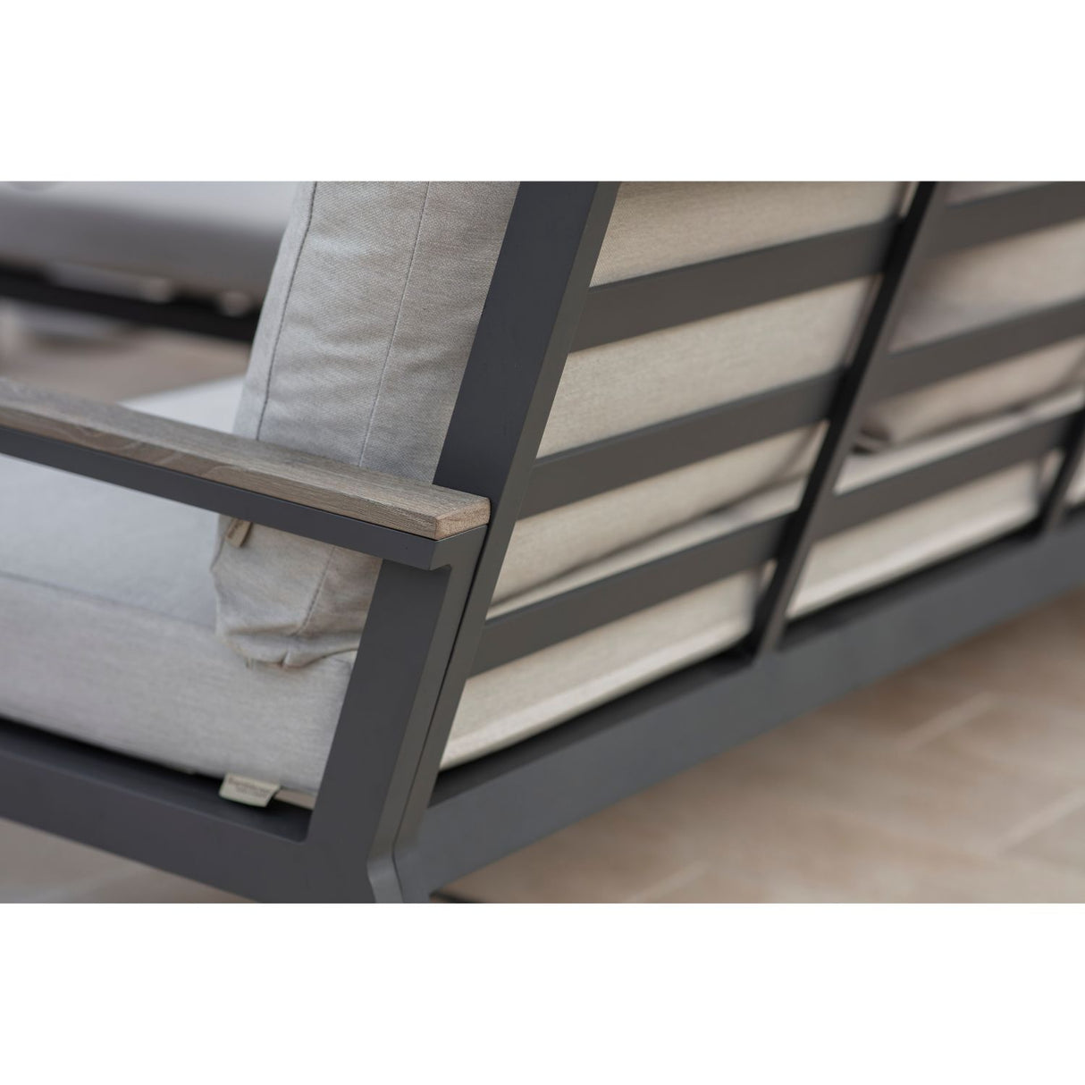 Bramblecrest Fawn Zurich Corner Sofa with Square Piston Adjustable Table & 2 Benches - X24AZRCDS2