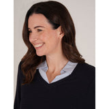 Tigi Ribbed Mock Shirt Jumper - Navy