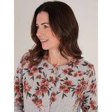 Tigi Button Up Floral Cardigan - Grey