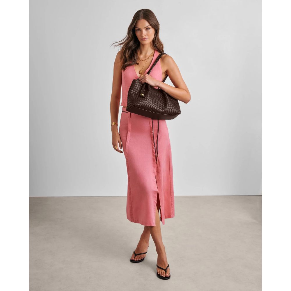 Katie Loxton Small Nova Hand Woven Tote Bag - Chocolate