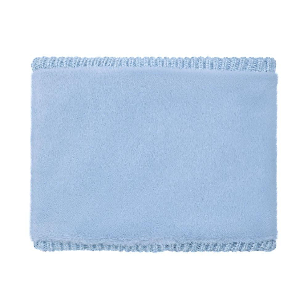Weird Fish Candy Cable Knitted Faux Fur Lined Snood - Lake Blue