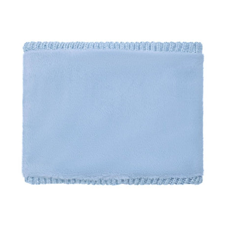 Weird Fish Candy Cable Knitted Faux Fur Lined Snood - Lake Blue