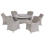 Woodlodge Oatmeal/Pearl Antigua 6 Seat Round Furniture Set