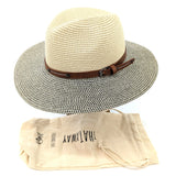 Black Ginger 57cm Two Tone Panama Folding Hat