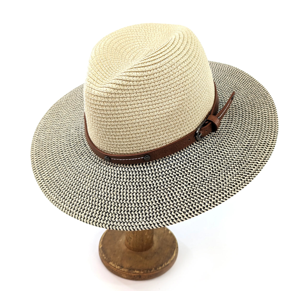 Black Ginger 57cm Two Tone Panama Folding Hat
