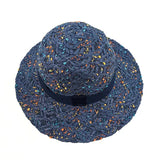 Black Ginger 57cm Dark Blue Confetti Cloche Foldable Hat