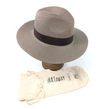 Black Ginger 57cm Mocha Panama Folding Hat