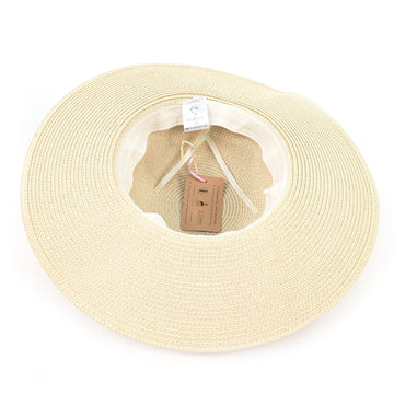 Black Ginger 57cm Natural Wide Brim Zigzag Band Foldable Hat