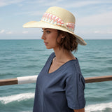 Black Ginger 57cm Natural Wide Brim Zigzag Band Foldable Hat