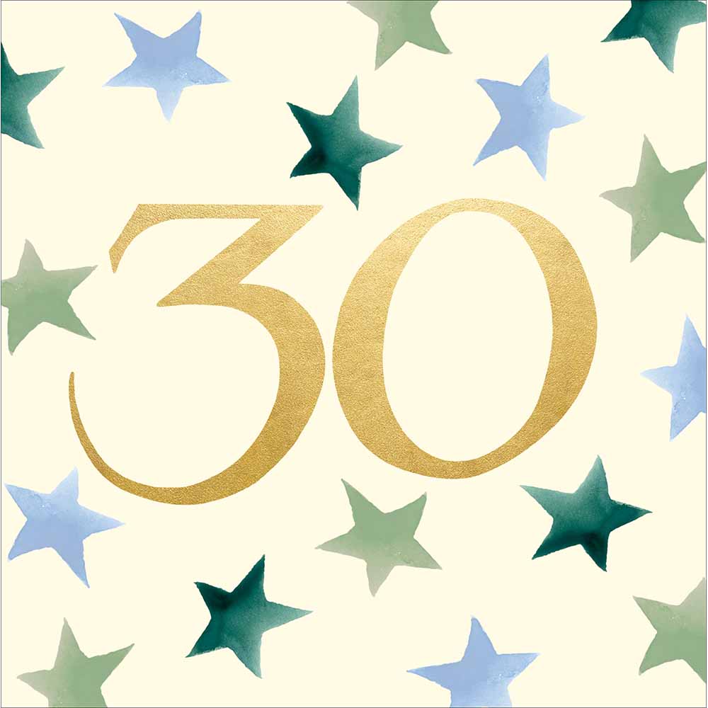 Woodmansterne Green Stars 30th Birthday Card
