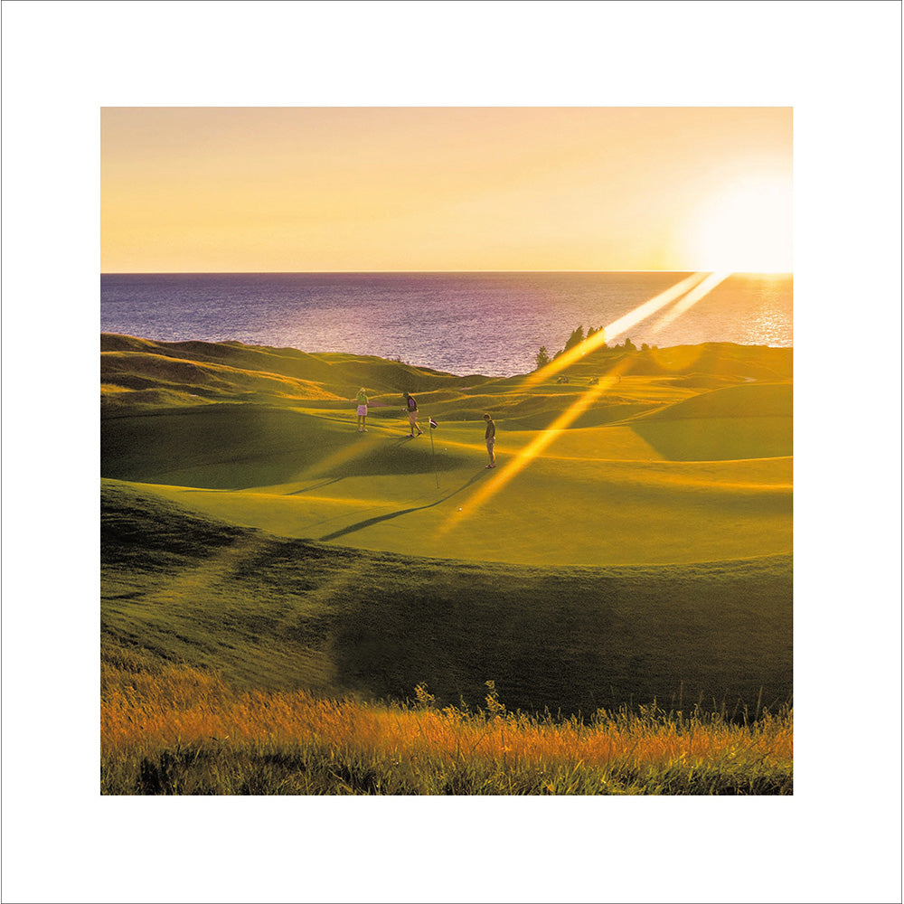Woodmansterne Sunset Over Golf Course Blank Card