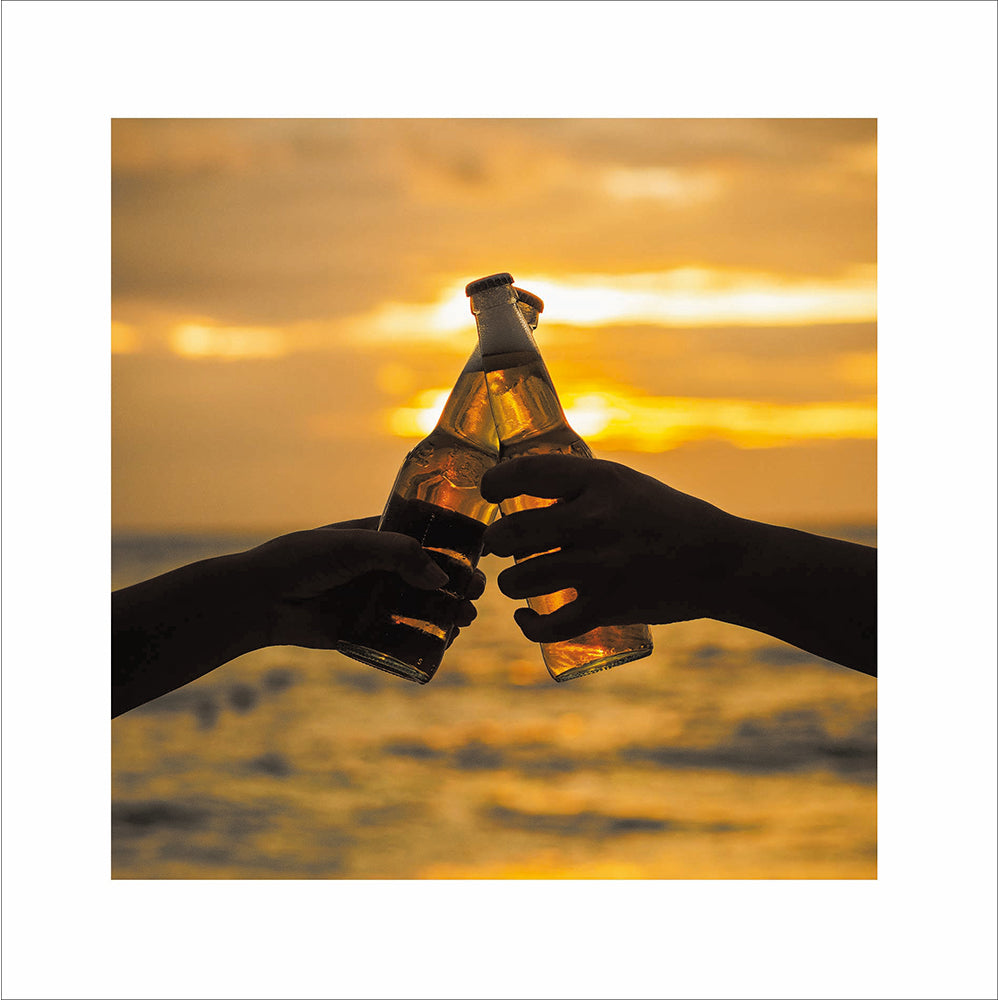 Woodmansterne Beer Cheers at Sunset Blank Card