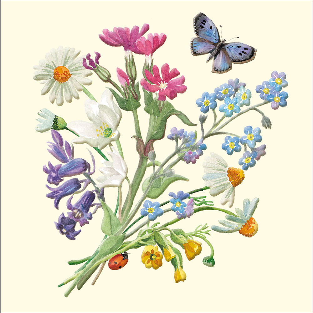 Woodmansterne Wild Flower Bunch & Butterfly Blank Card