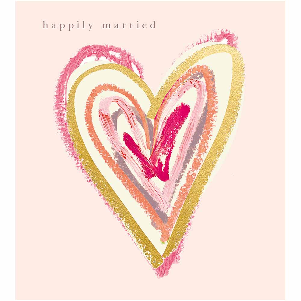 Woodmansterne Colourful Heart Happily Married Card