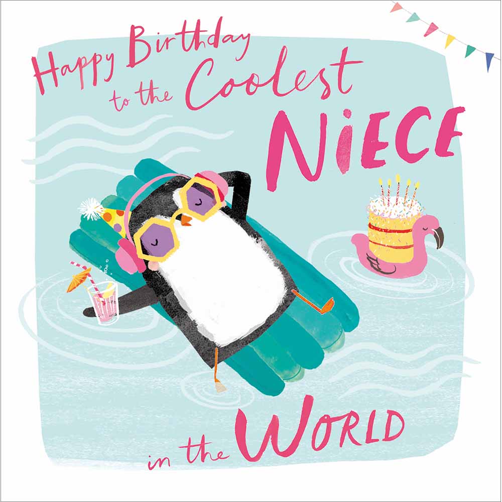 Woodmansterne Penguin Party Animal Niece Birthday Card
