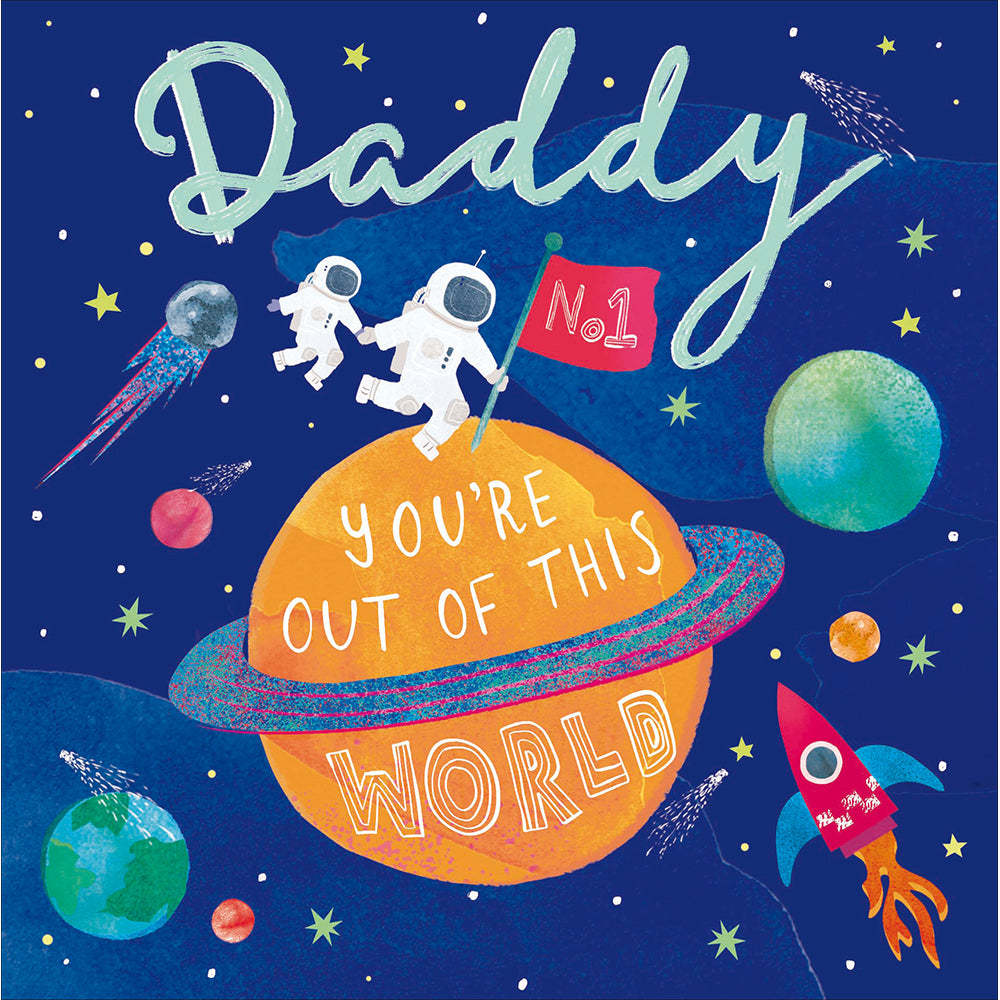 Woodmansterne Daddy Out of This World Planets Birthday Card