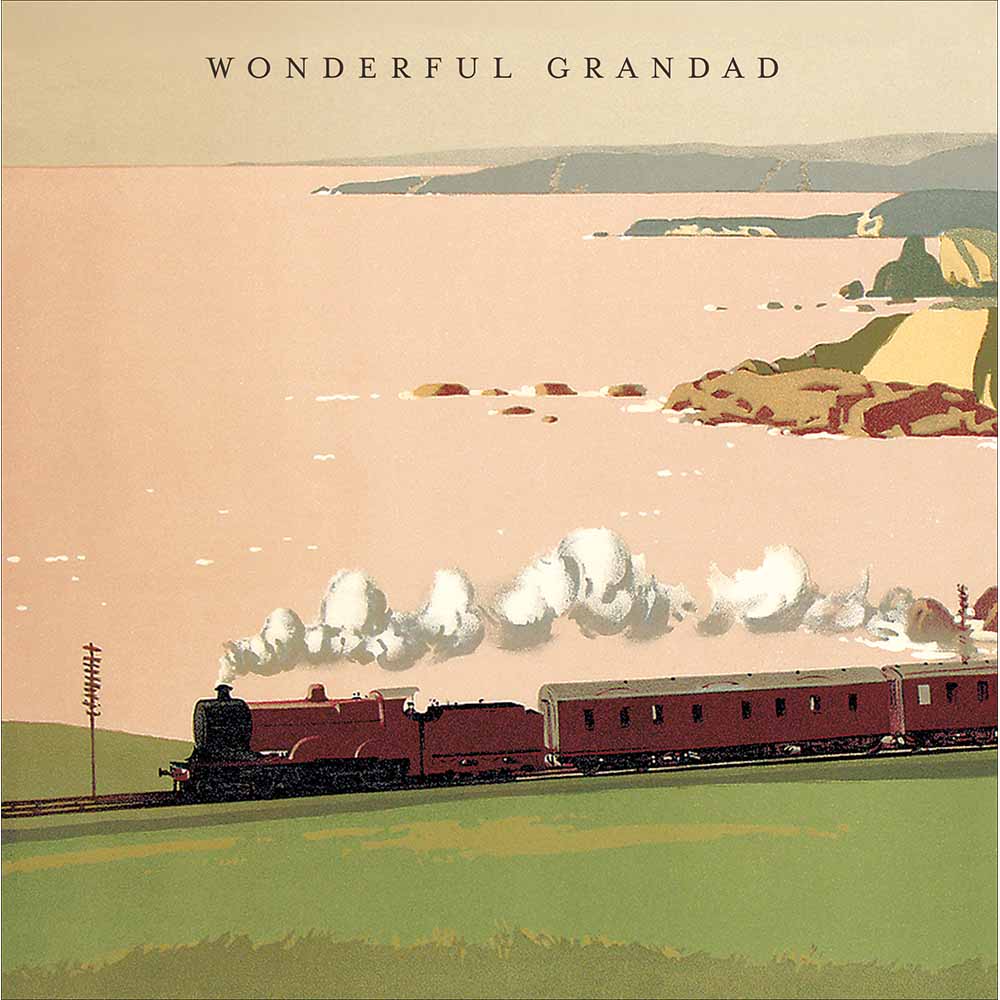 Woodmansterne Royal Highlander Train Wonderful Grandad Card