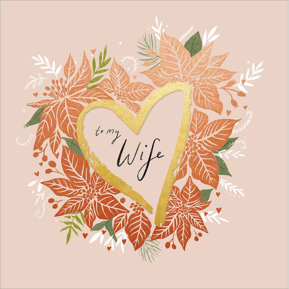Woodmansterne Wife - Golden Heart Christmas Card