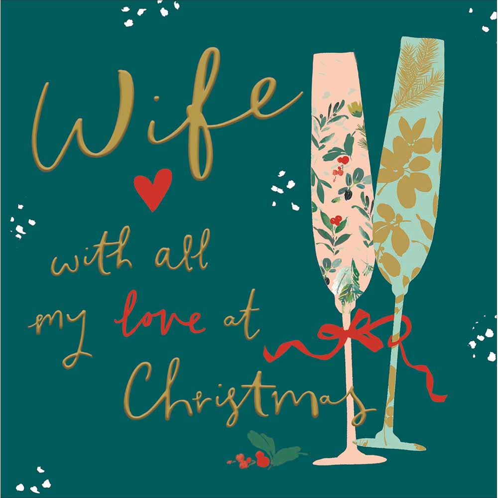 Woodmansterne Wife - Champagne Flutes Christmas Card