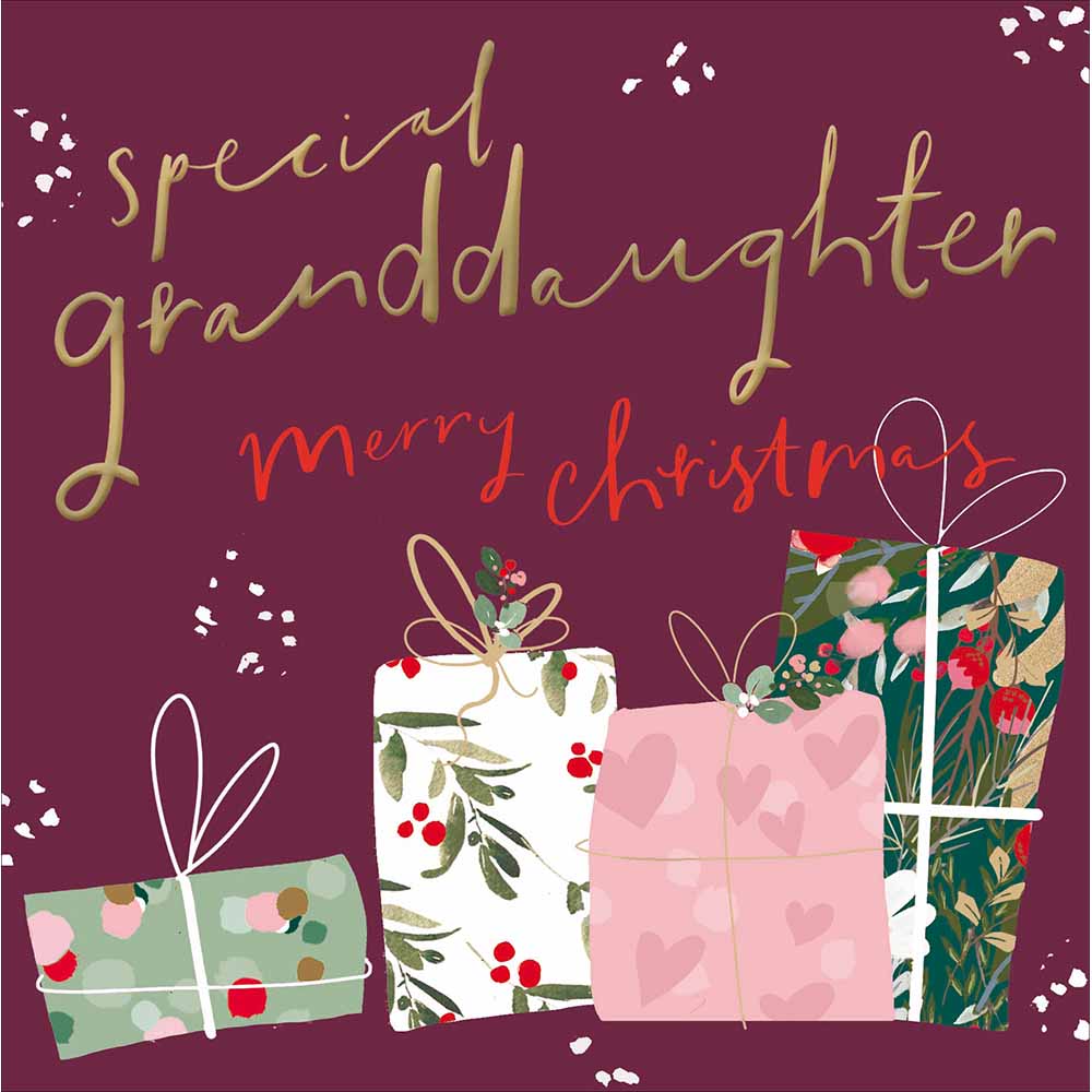 Woodmansterne Special Granddaughter - Presents Christmas Card