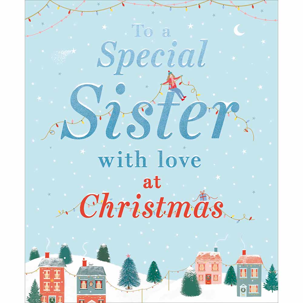 Woodmansterne Special Sister - Snowy Scene Christmas Card