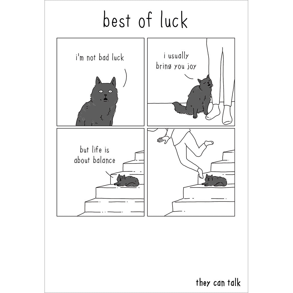 Woodmansterne Cat Best of Luck Card