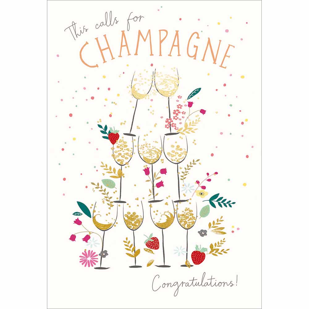 Woodmansterne Celebratory Champagne Congratulations Card