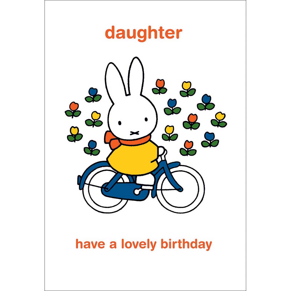 Woodmansterne Daughter Miffy Bike Ride Birthday Card