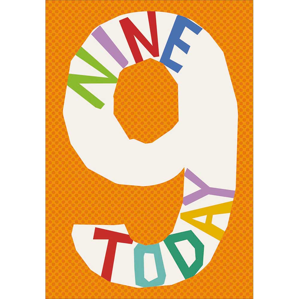 Woodmansterne Nine Today Birthday Card