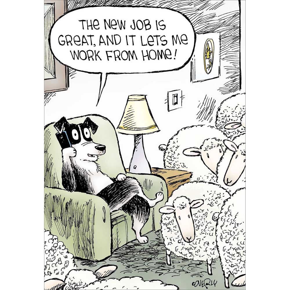 Woodmansterne New Job Sheep Dog  Funny Card