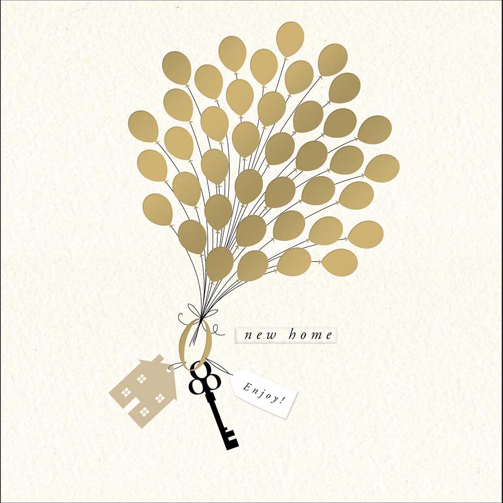 Woodmansterne New Home Gold Balloons Card