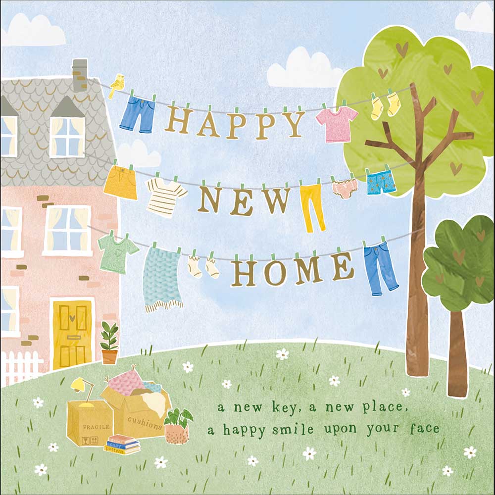 Woodmansterne Washing Line Happy New Home Card