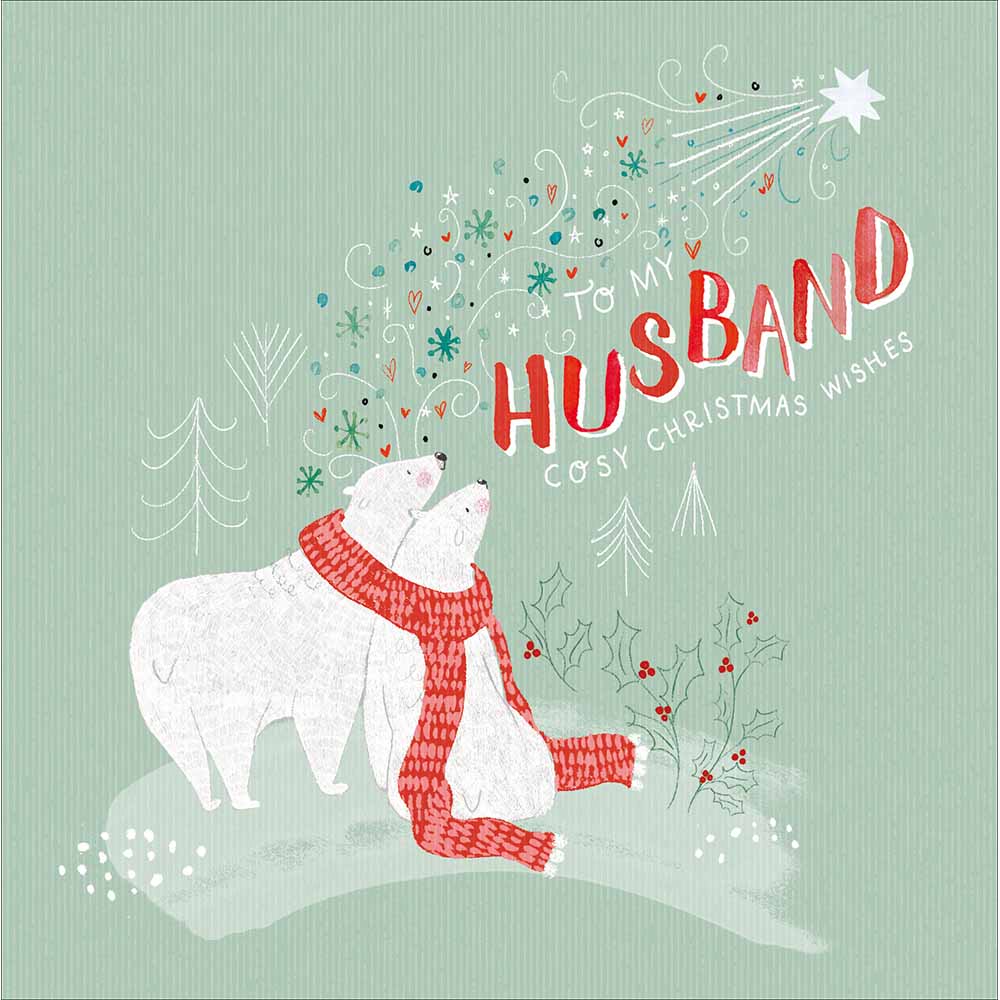 Woodmansterne Husband - Cosy Polar Bears Christmas Card