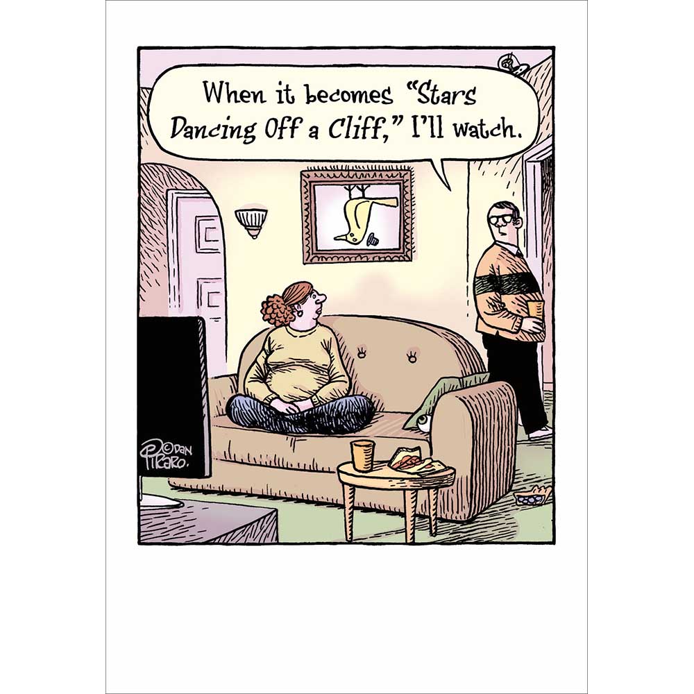 Woodmansterne Couple Watching TV Funny Blank Card