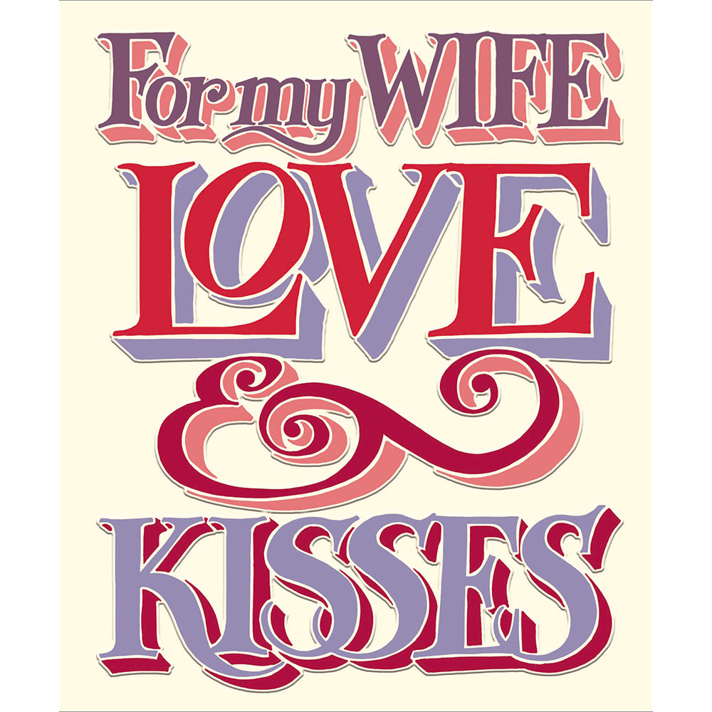 Woodmansterne For My Wife Love & Kisses Card